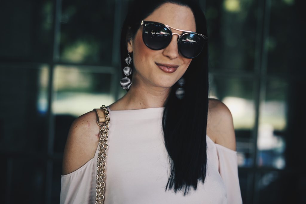 DTKAustin shares one of her favorite spring and summer looks from Nordstrom. White distressed denim and a pink silk top make the perfect outfit. Click for more details and photos!