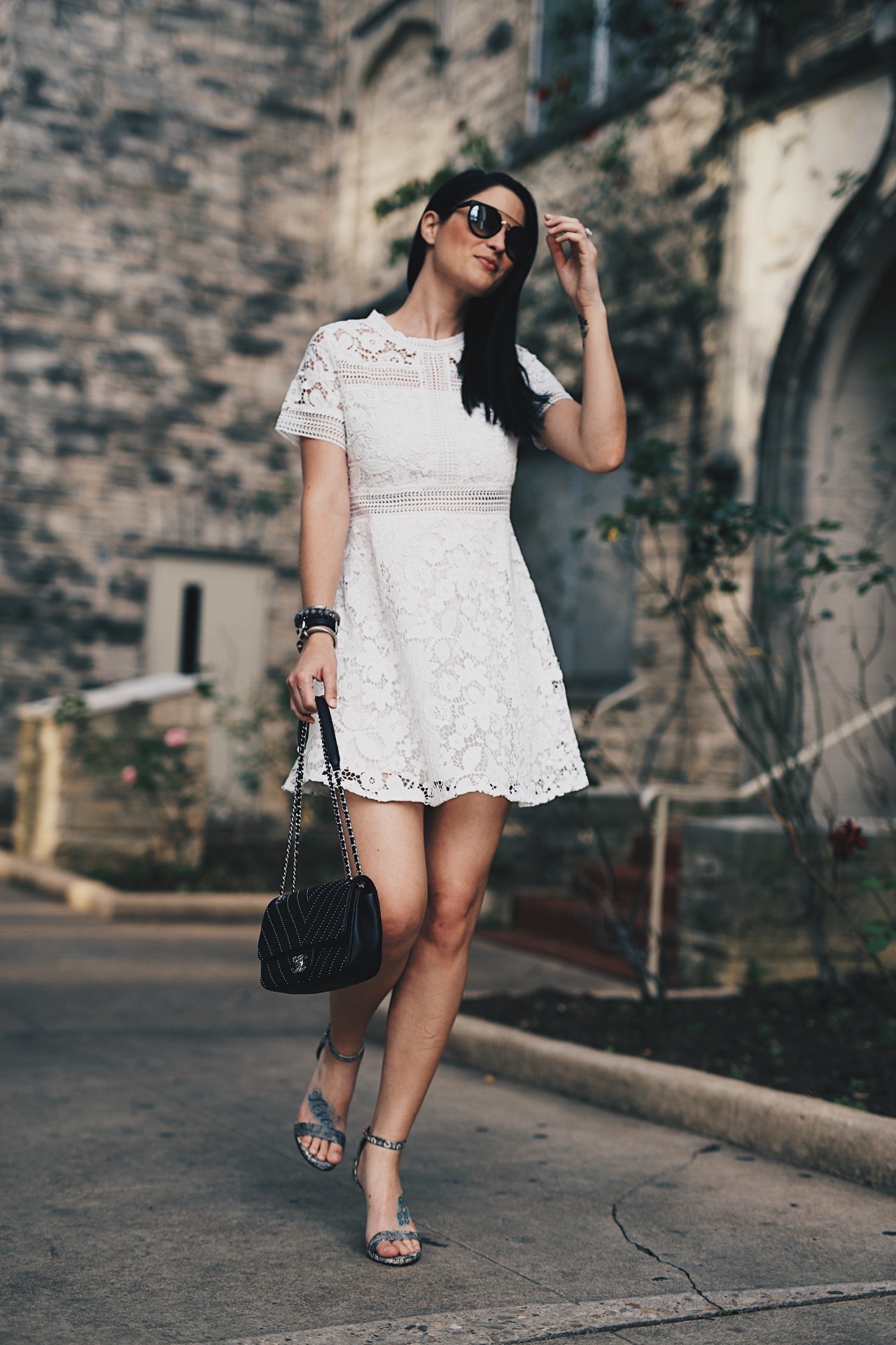 DTKAustin shares a gorgeous white, lace dress from Chicwish that is perfect for Spring and Summer. Under $62 and perfect for every occasion. Click for more information and photos! | summer fashion | summer style | dress for summer | what to wear for summer | warm weather fashion | how to style a lace dress | how to wear a lace dress | summer fashion tips | summer style ideas | summer outfit ideas || Dressed to Kill
