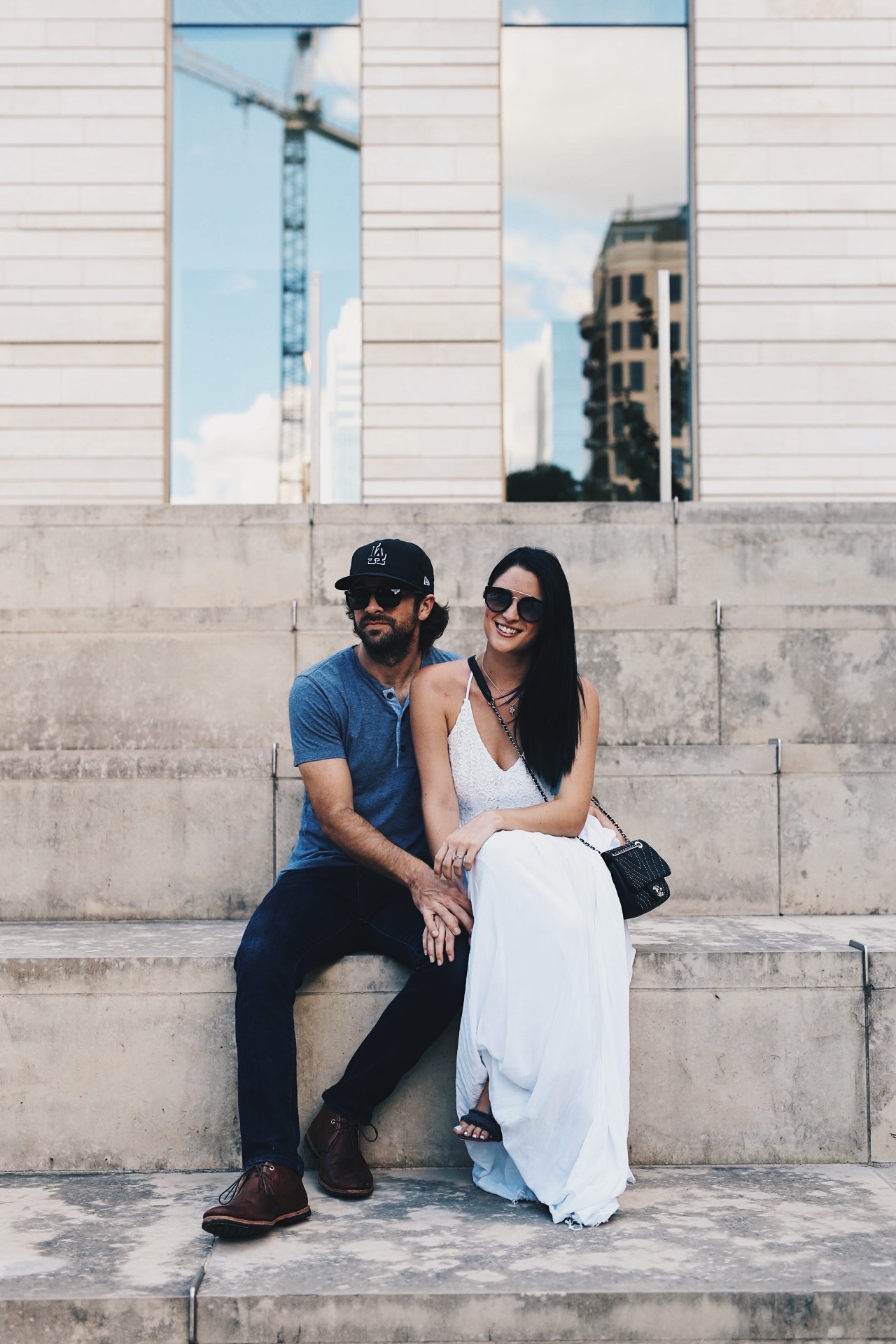 Austin Blogger DTKAustin's husband is spilling the beans on what it's like being an Instagram Husband and being married to a fashion blogger and stylist. | anniversary photo ideas | styling for an anniversary shoot | anniversary photo shoot fashion tips | what to wear for an anniversary photo shoot | how to style a maxi dress | couples fashion | his and her summer fashion || Dressed to Kill
