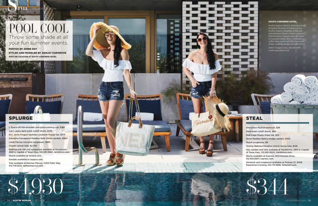 DTKAustin shares her recent Splurge or Steal Column about warm weather swimwear in Austin Woman Magazine just in time for Summer vacation! || Dressed to Kill #summeroutfits #swimwear #affordableswim #onepiecebathingsuit - What to Wear for a Summer Pool Day by popular Austin fashion blogger Dressed to Kill - Summer Pool Outfits + GIVEAWAY} by popular Austin style blogger, Dressed to Kill