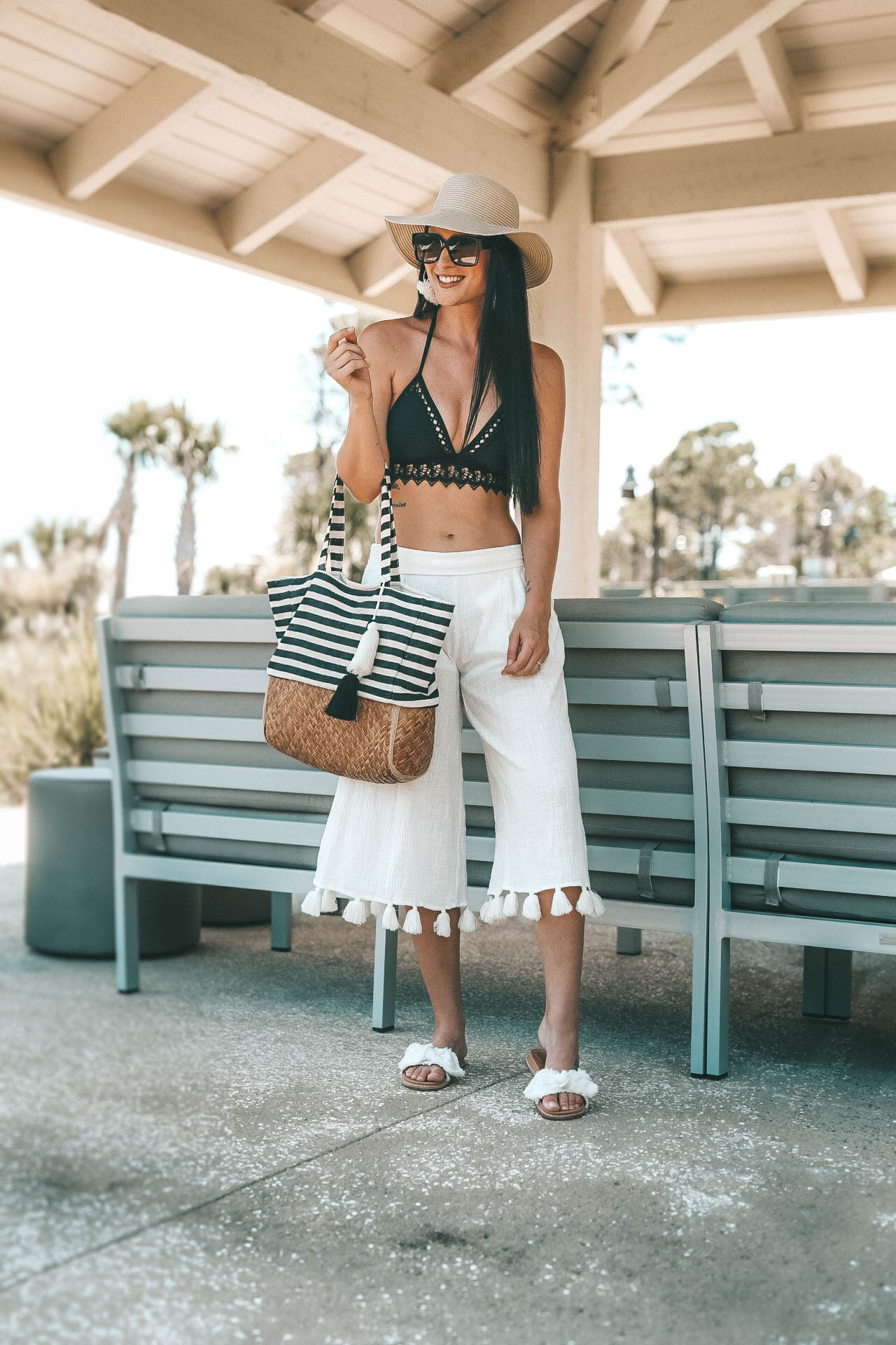 how to look cute yet comfortable for a beach vacation. | Resort Wear for Fall | What to wear to the beach | Black lace bikini | Target Bikini || Dressed to Kill #fashion #style #womensoutfit #womensfashion #bikini #resortwear #summerstyle #beachoutfit #fallfashion #dtkaustin | Beach Fashion: How to Look Put Together featured by popular Austin fashion blogger Dressed to Kill
