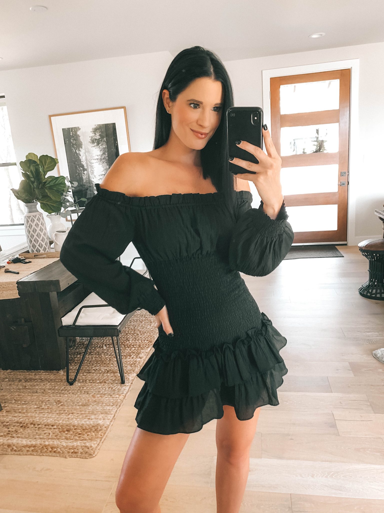 Transition Your Summer Looks Into Fall with Princess Polly Clothing by popular Austin fashion blog, Dressed to Kill: image of a woman wearing a Princess Polly black Flinders Mini Dress.